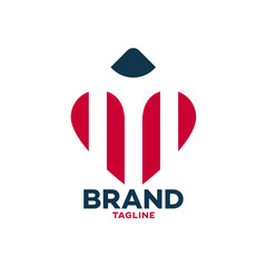 Obraz premium Modern heart and pencil logo