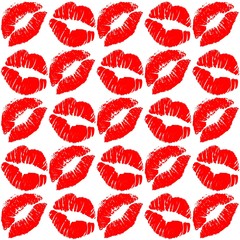 set of red lips repetitive pattern