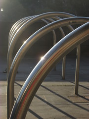 Bicycle stand in a public park