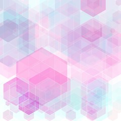 Fototapeta premium Bright colored hexagon background. pink, white, blue. polygonal style. eps 10