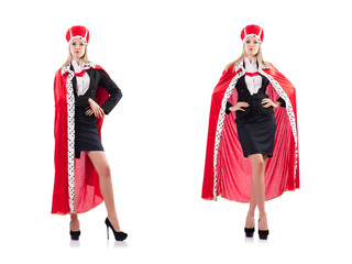 Woman queen in funny concept