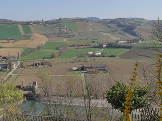 Castell'Arquato panorama. Panorama on the countryside from Visconti Castle in Castell'Arquato.