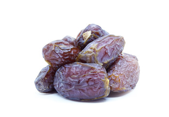 Fresh Medjool dates isolated on white background     