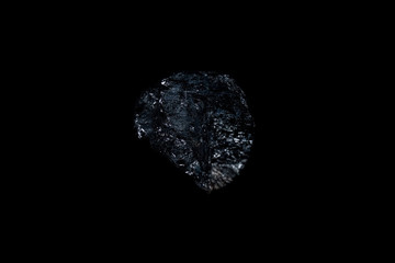 Black Tourmaline Mineral on Black