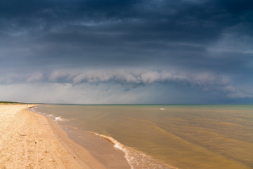 Dark clouds over Baltic sea.