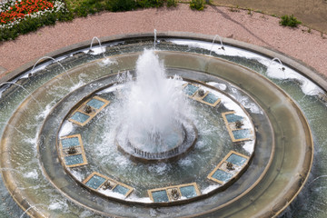 fountain of the town hall square of valencia, Spain