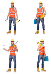 Industrial worker isolated on white 