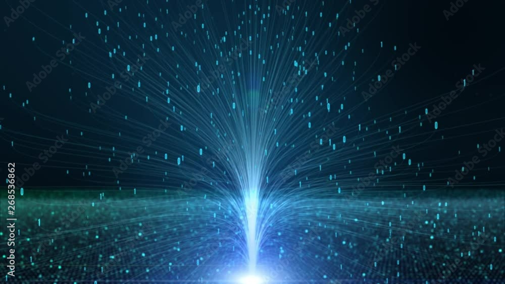 Poster digital data and conceptual futuristic information technology network of internet data using artific