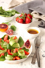 Fresh summer salad .  Healthy vegan food