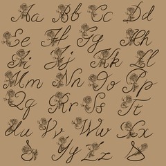 Naklejka premium Calligraphy alphabet