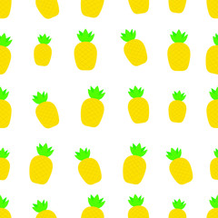 EPS 10 vector. Seamless pattern with pineapple on white background.