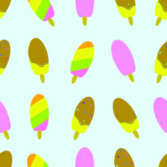 EPS 10 vector. Seamless pattern with sweet delicious ice cream.