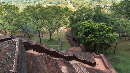 Staircase to Sigiriya Lion's Rock in Sri Lanka