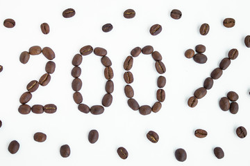  Percent sign, 200%, discount, promotion, coffee beans
