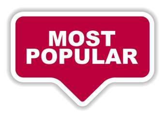 red vector banner most popular