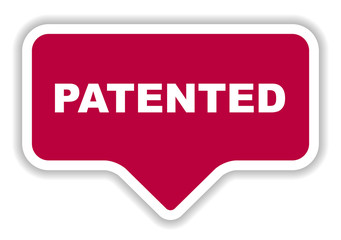 red vector banner patented