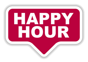 red vector banner happy hour