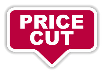 red vector banner price cut