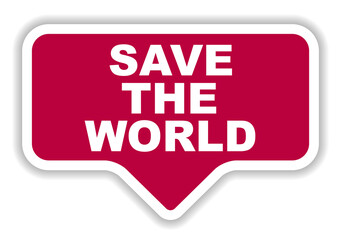 red vector banner save the world