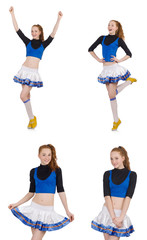 Cheerleader isolated on the white background