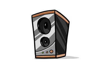 Music Speaker Audio, a hand drawn vector illustration of a music speaker.