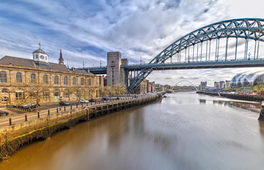 The Tyne Bridge in Newcastle upon Tyne in Great Britain