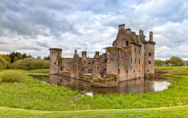 Caerlaverock Castle in Dumfries and Galloway Council Area in Scotland