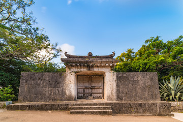 Fototapeta na wymiar Sonohyan-utaki gate of Shuri Castle's in the Shuri neighborhood of Naha, the capital of Okinawa Prefecture, Japan.