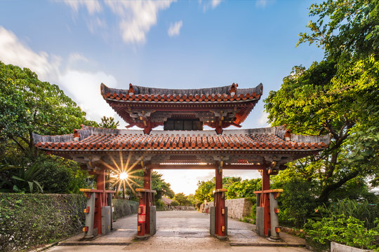 Shureimon gate of Shuri Castle's in the Shuri neighborhood of Naha, the capital of Okinawa Prefecture, Japan.