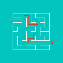 Abstact labyrinth. Game for kids. Puzzle for children. Maze conundrum. Find the right path. Color vector illustration.