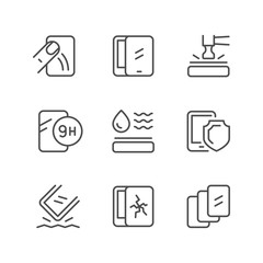 Smartphone protection line outline icon