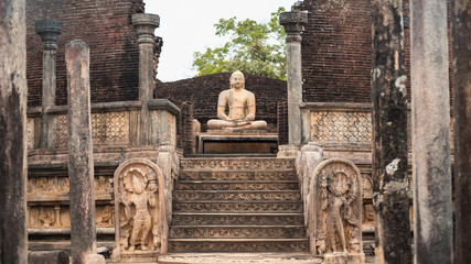 Ancient buddhist kingdom ruin in Polonnaruwa, Sri Lanka