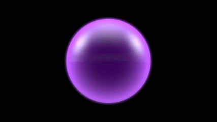 3D illustration of a purple object, a gas cloud of high-temperature plasma. Abstract image of futuristic black background. 3D rendering isolated. Ball lightning.