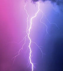 Lightning strikes the sky.