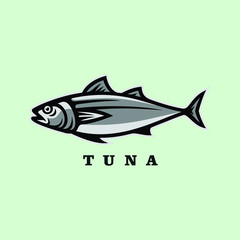 tuna fish logo mascot vector illustration