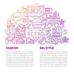 Naklejka premium Retro Line Template