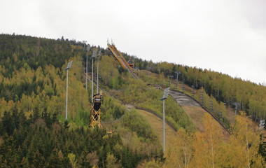 View of Harrachov ski jump in summer