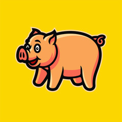 pig esport logo mascot vector illustration