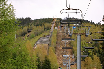 View of Harrachov ski jump in summer
