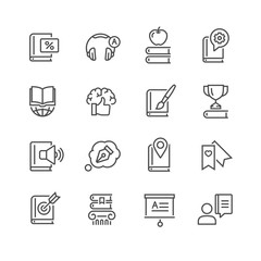 vector icons of education and science symbols