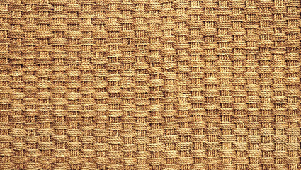 Closeup Shot of Woven / Weaving Rope Pattern or Texture in Monochrome Color for Background, Backdrop, Wallpaper, Interior or Exterior Works with Copy Space for Text.