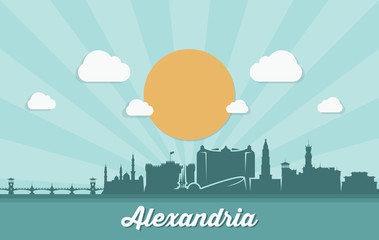Alexandria skyline - Egypt - vector illustration - Vector