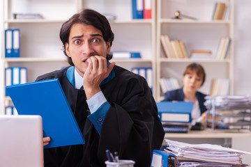 Two lawyers working in the office