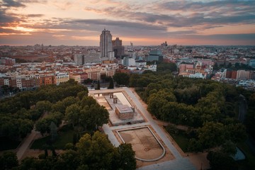 Madrid Temple Of Debod aerial view
