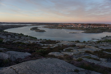 Smögen with beautiful landscape and sunset in Sweden