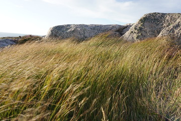 Naklejka premium Smögen with beautiful landscape and sunset in Sweden