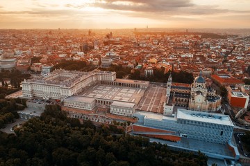 Fototapeta na wymiar Madrid Royal Palace aerial view