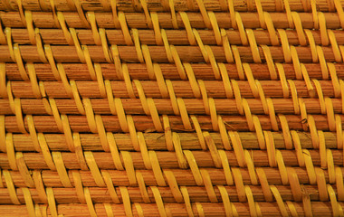 Wickerwork bamboo texture background, Woven bamboo strips pattern