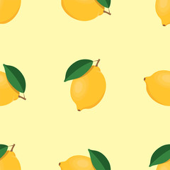 Fruits seamless pattern. Cute vector pattern. Isolated on colored background