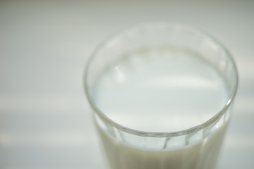 Glass of milk closeup